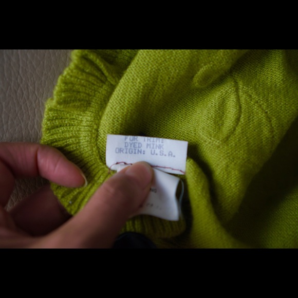 Shawl cashmere with dyed mink - Picture 4 of 7